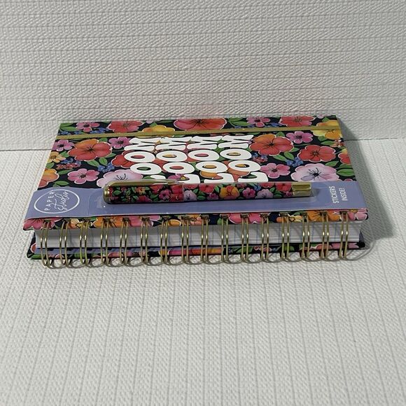 BLOOM Hardcover Spiral Notebook Journal Pen Sticker Set Colorful Lined Flowers - Picture 17 of 17